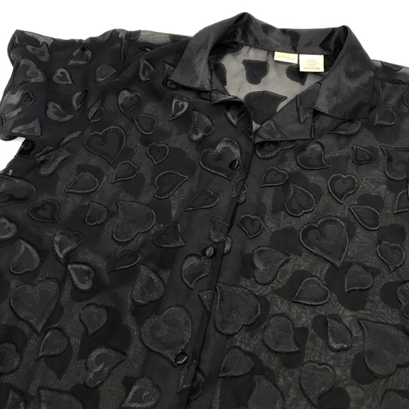 Sophia by delicates Sheer Hearts Button Up Dress - Picture 5 of 6